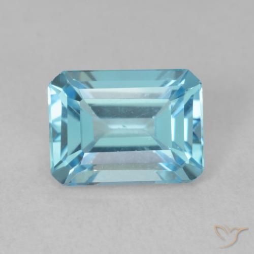 1.88ct 자연스러운 스위스 블루 황옥, 에메랄드 컷, VVS-VS