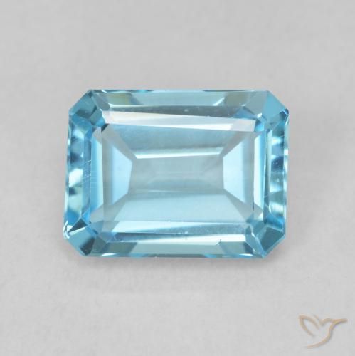 1.94ct 자연스러운 스위스 블루 황옥, 에메랄드 컷, VVS-VS