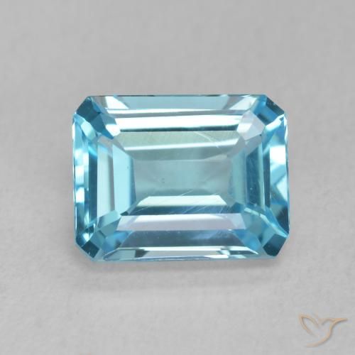 2.04ct 자연스러운 스위스 블루 황옥, 에메랄드 컷, VS