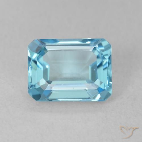 1.93ct 자연스러운 스위스 블루 황옥, 에메랄드 컷, VVS-VS