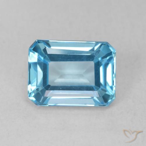 2.04ct 자연스러운 스위스 블루 황옥, 에메랄드 컷, VVS-VS