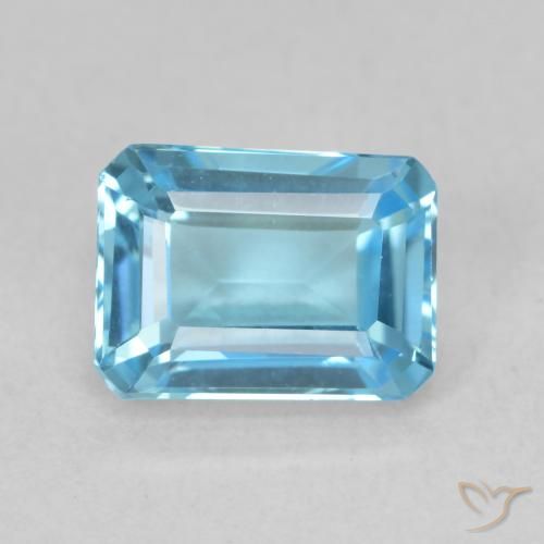 2.09ct 자연스러운 스위스 블루 황옥, 에메랄드 컷, VVS