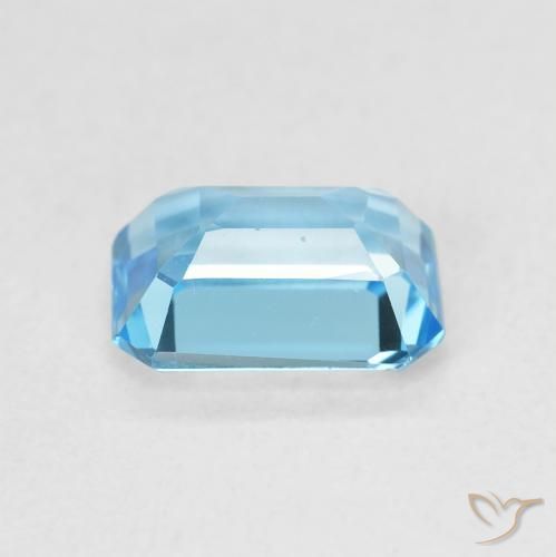 1.80캐럿 천연 스위스 블루 황옥, 옥타곤 / 에메랄드 컷, VVS