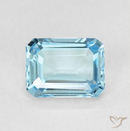 1.98ct 자연스러운 스위스 블루 황옥, 에메랄드 컷, VVS