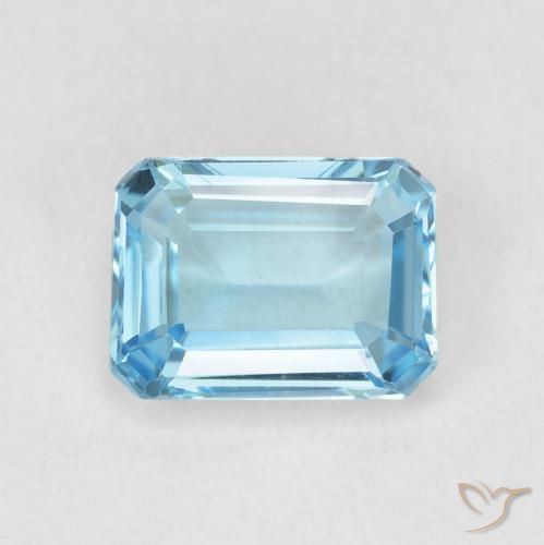1.80ct 자연스러운 스위스 블루 황옥, 에메랄드 컷, VVS