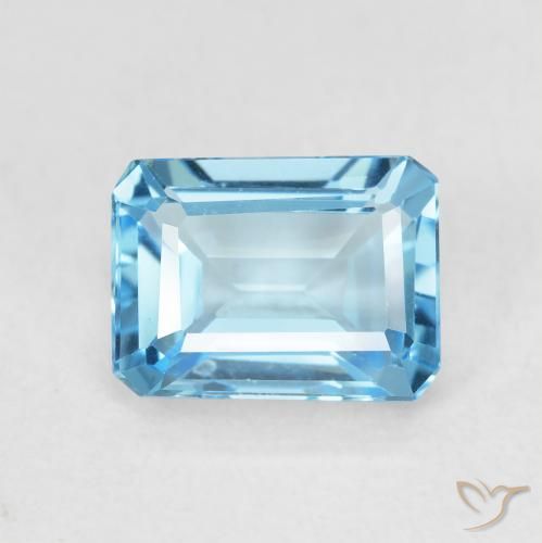 2.04ct 자연스러운 스위스 블루 황옥, 에메랄드 컷, VVS