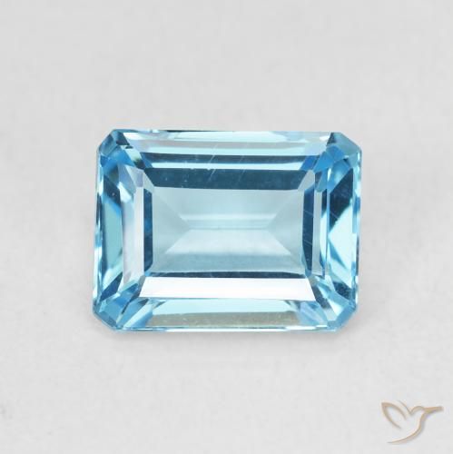 1.99ct 자연스러운 스위스 블루 황옥, 에메랄드 컷, VVS