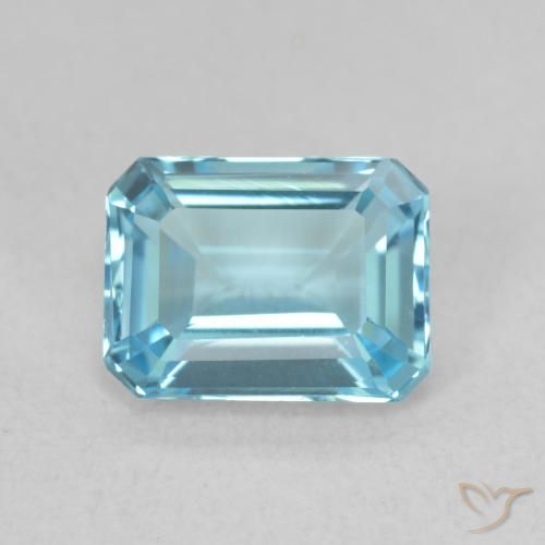 1.87ct 자연스러운 하늘색 황옥, 에메랄드 컷, VVS