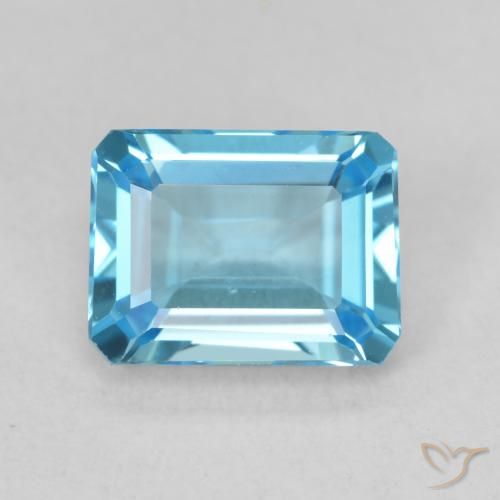1.87ct 자연스러운 하늘색 황옥, 에메랄드 컷, VVS