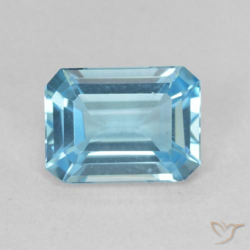 1.81ct 자연스러운 스위스 블루 황옥, 에메랄드 컷, VVS