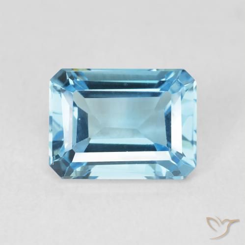 2.06ct 자연스러운 스위스 블루 황옥, 에메랄드 컷, VVS