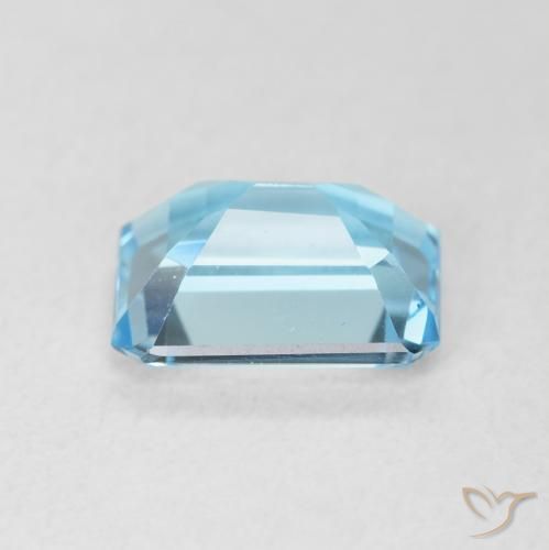 1.90캐럿 천연 스위스 블루 황옥, 옥타곤 / 에메랄드 컷, VVS