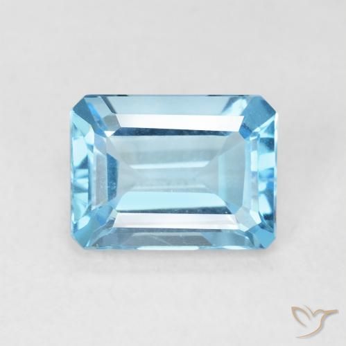 1.79ct 자연스러운 스위스 블루 황옥, 에메랄드 컷, VVS