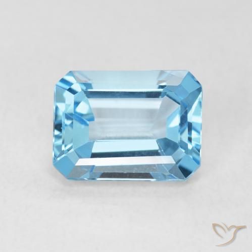 1.88ct 자연스러운 하늘색 황옥, 에메랄드 컷, VVS