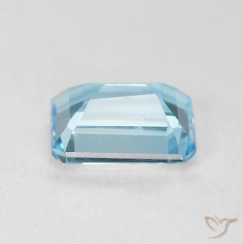 2.04캐럿 천연 하늘색 황옥, 옥타곤 / 에메랄드 컷, VVS