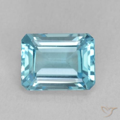 1.92ct 자연스러운 스위스 블루 황옥, 에메랄드 컷, VVS