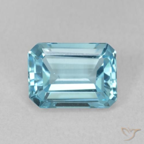 1.86ct 자연스러운 스위스 블루 황옥, 에메랄드 컷, VVS