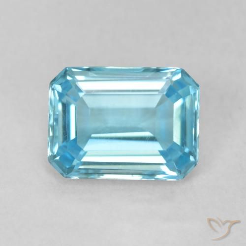 1.82ct 자연스러운 하늘색 황옥, 에메랄드 컷, VVS