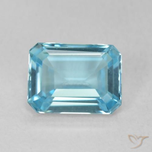 1.87ct 자연스러운 베이비 블루 황옥, 에메랄드 컷, VVS
