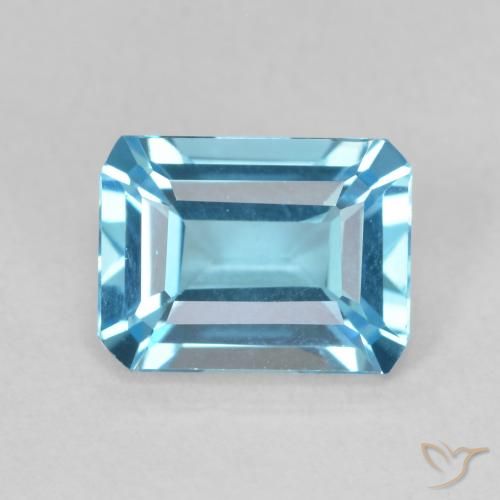 1.94ct 자연스러운 스위스 블루 황옥, 에메랄드 컷, VVS