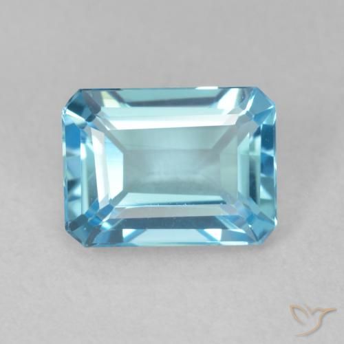 1.88ct 자연스러운 스위스 블루 황옥, 에메랄드 컷, VVS