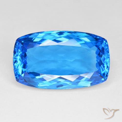 49.70ct 자연스러운 딥 스위스 블루 황옥, 방석, IF