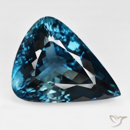 158.20ct 자연스러운 런던 블루 황옥, 배 모양, IF