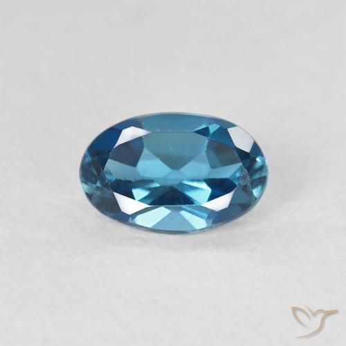 0.57ct 자연스러운 런던 블루 황옥, 타원형, VVS-VS