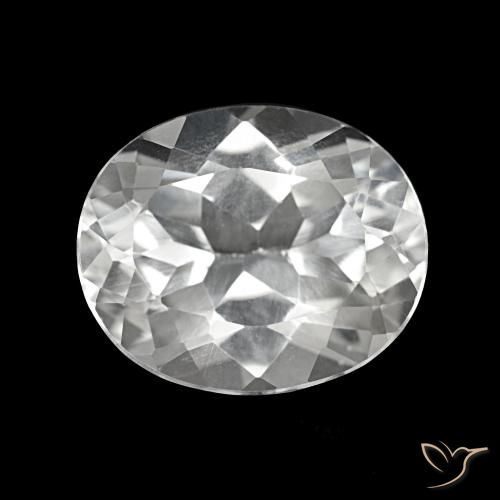 5.94ct 클리어 화이트 황옥, 타원형, VS
