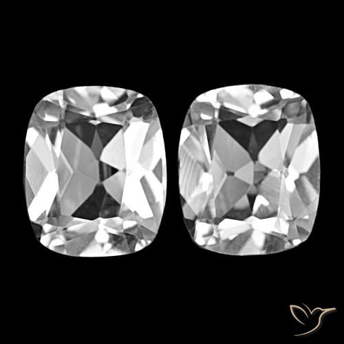 11.92캐럿 천연 클리어 화이트 토파즈 보석, 쿠션 컷, VVS-VS