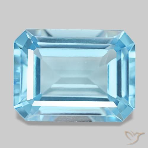 14.46ct 블루 토파즈, 에메랄드 컷, VVS