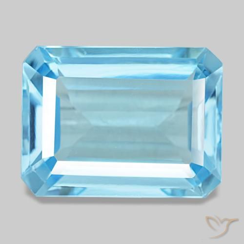 14.71ct 블루 토파즈, 에메랄드 컷, VS