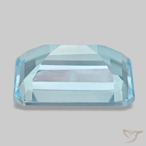 12.92캐럿 천연 스위스 블루 토파즈, 에메랄드 컷, 16×12 mm, VS