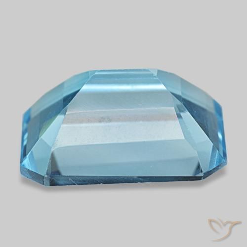 13.28캐럿 천연 스위스 블루 토파즈, 에메랄드 컷, 15.9×11.8 mm, VS