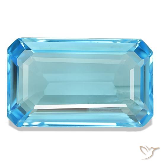 20.50ct 블루 토파즈, 에메랄드 컷, VS