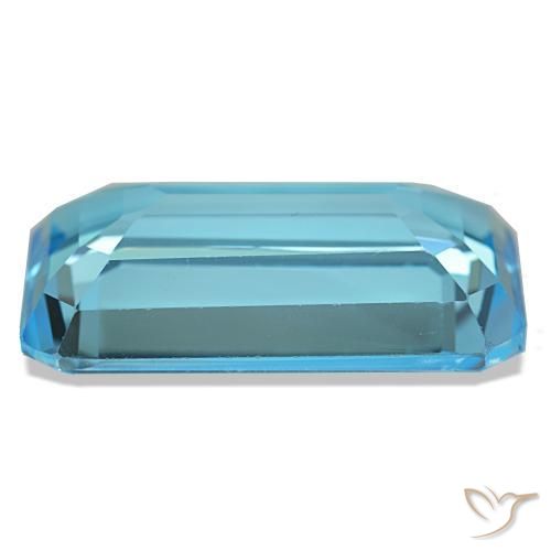 20.50캐럿 천연 스위스 블루 토파즈, 에메랄드 컷, 21.1×12.9 mm, VS
