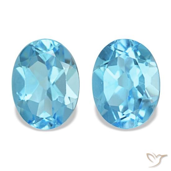 3.04캐럿 천연 스위스 블루 토파즈 보석, 타원형 컷, 8.1×6.1 mm, VS