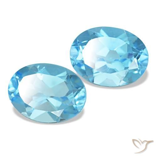 3.04캐럿 천연 스위스 블루 토파즈 보석, 타원형 컷, 8.1×6.1 mm, VS