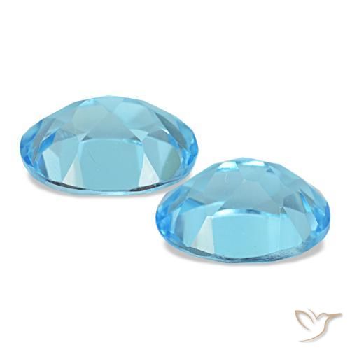 3.04캐럿 천연 스위스 블루 토파즈 보석, 타원형 컷, 8.1×6.1 mm, VS