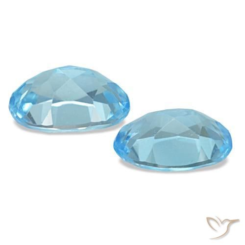2.29캐럿 천연 스위스 블루 토파즈 보석, 타원형 컷, 7.6×5.5 mm, VS