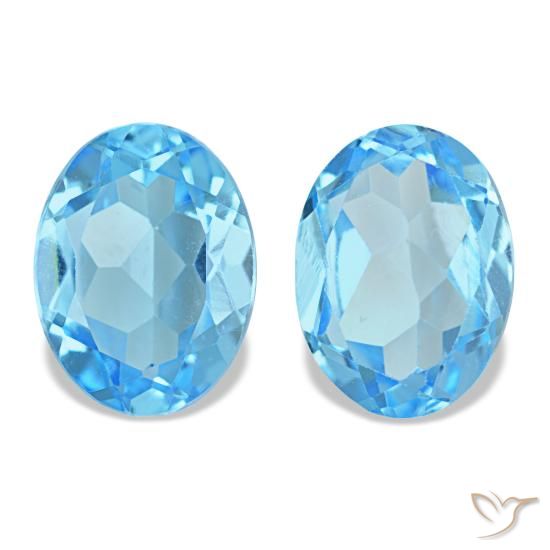 2.90캐럿 천연 스위스 블루 토파즈 보석, 타원형 컷, 8.1×6 mm, VVS-VS