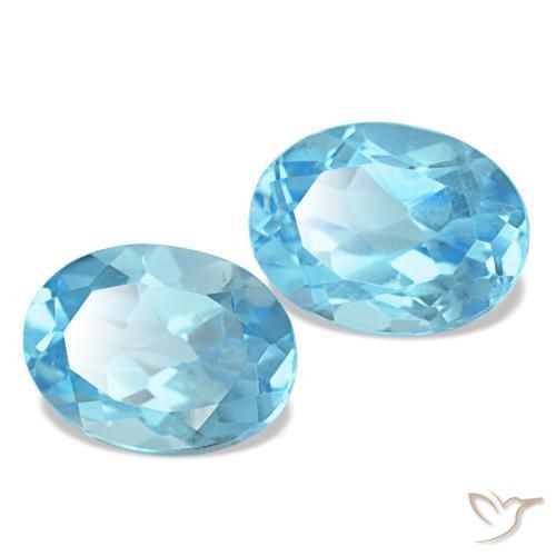 3.36캐럿 천연 스위스 블루 토파즈 보석, 타원형 컷, 8.1×6.1 mm, VVS-VS
