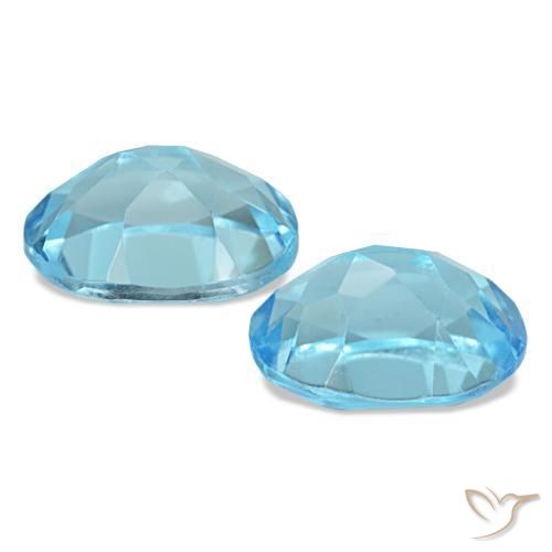 3.36캐럿 천연 스위스 블루 토파즈 보석, 타원형 컷, 8.1×6.1 mm, VVS-VS