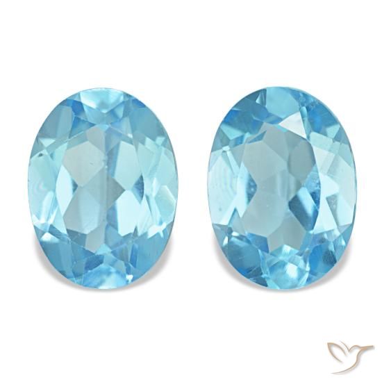 2.95캐럿 천연 스위스 블루 토파즈 보석, 타원형 컷, 8.1×6 mm, VS