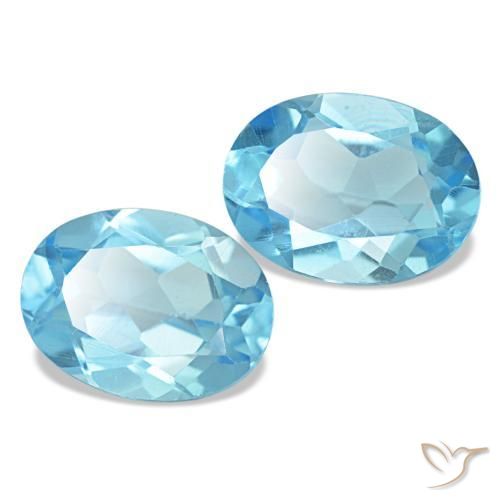 2.95캐럿 천연 스위스 블루 토파즈 보석, 타원형 컷, 8.1×6 mm, VS