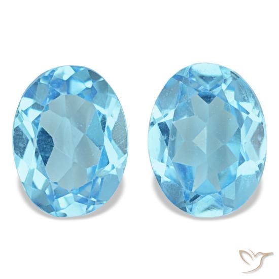 2.96캐럿 천연 스위스 블루 토파즈 보석, 타원형 컷, 8×6.2 mm, VS