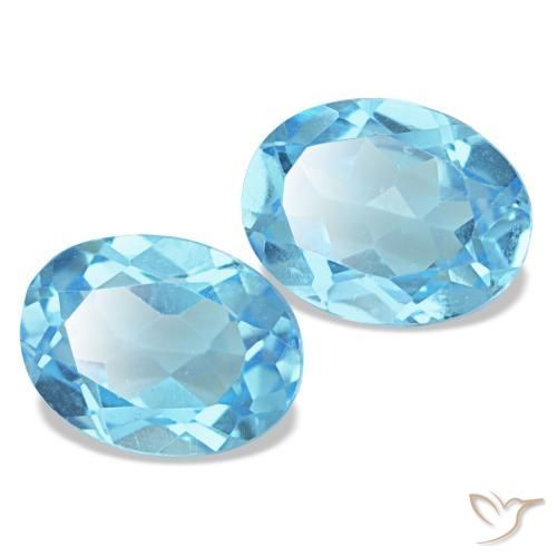 2.96캐럿 천연 스위스 블루 토파즈 보석, 타원형 컷, 8×6.2 mm, VS