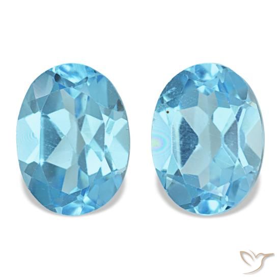 3.25캐럿 천연 스위스 블루 토파즈 보석, 타원형 컷, 8.3×6.1 mm, VS