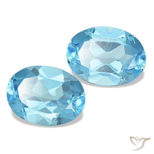 3.25캐럿 천연 스위스 블루 토파즈 보석, 타원형 컷, 8.3×6.1 mm, VS
