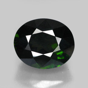5.74캐럿 천연 딥 그린 투르말린, 타원형 컷, 11.4×9.5 mm, VVS